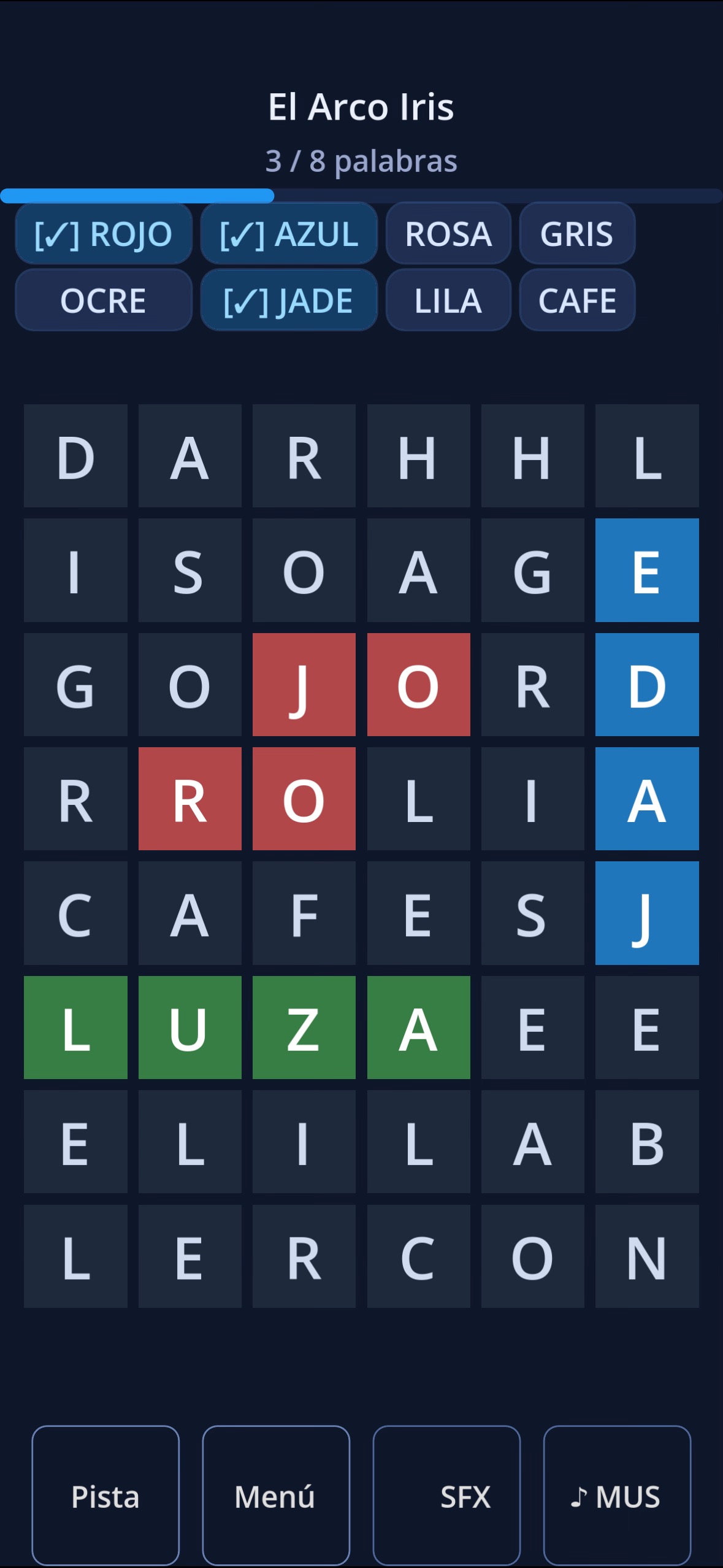 Sopas de María — puzzle El Arco Iris en progreso